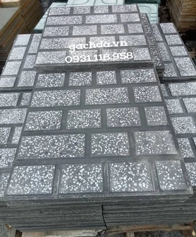 Gạch Vỉa Hè 40x40 Terrazzo Ca rô Xám