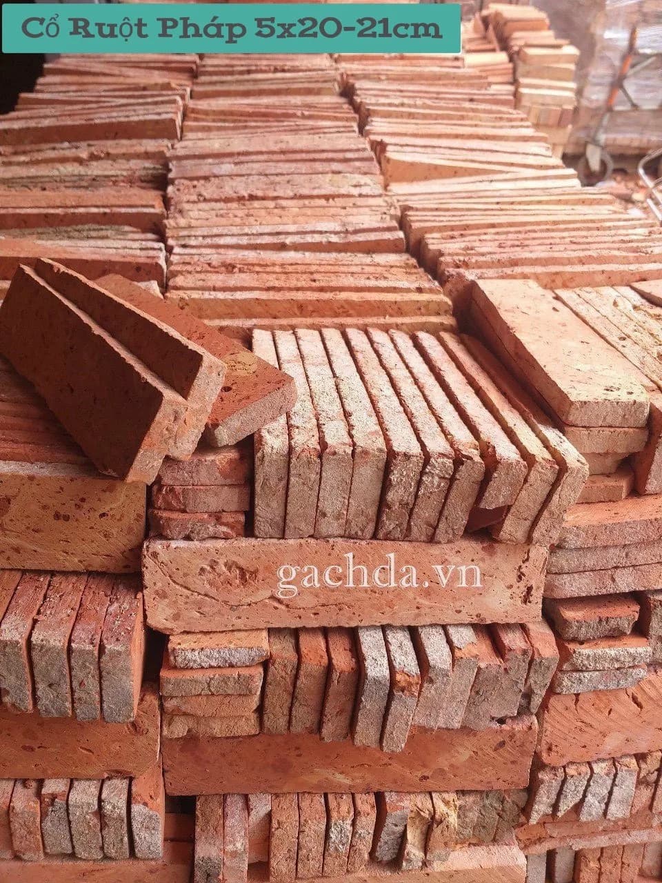 Gạch cổ ruột ốp tường 5x20-21 cm ốp trang trí - 2 mặt ruột