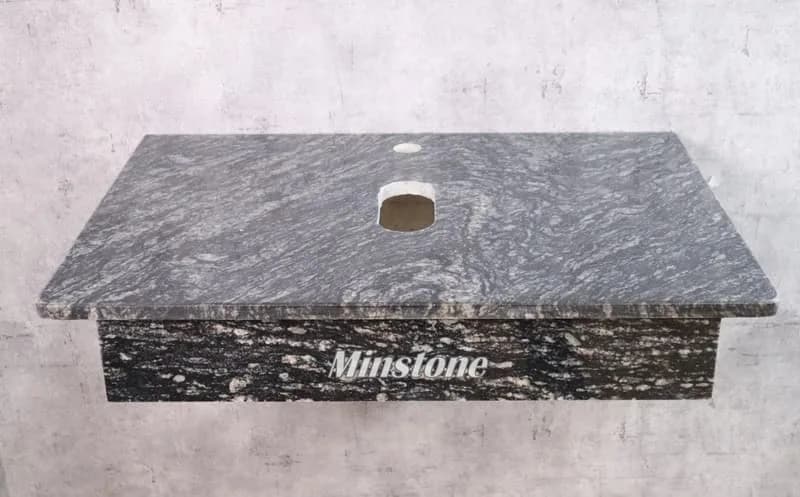 Bàn đá lavabo Minstone MG101 50x70 Granite đen vân