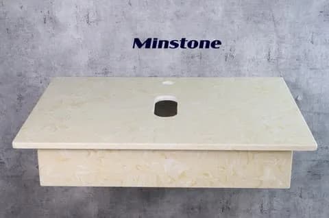 Bàn đá lavabo Minstone M102 50x70 Vàng vân