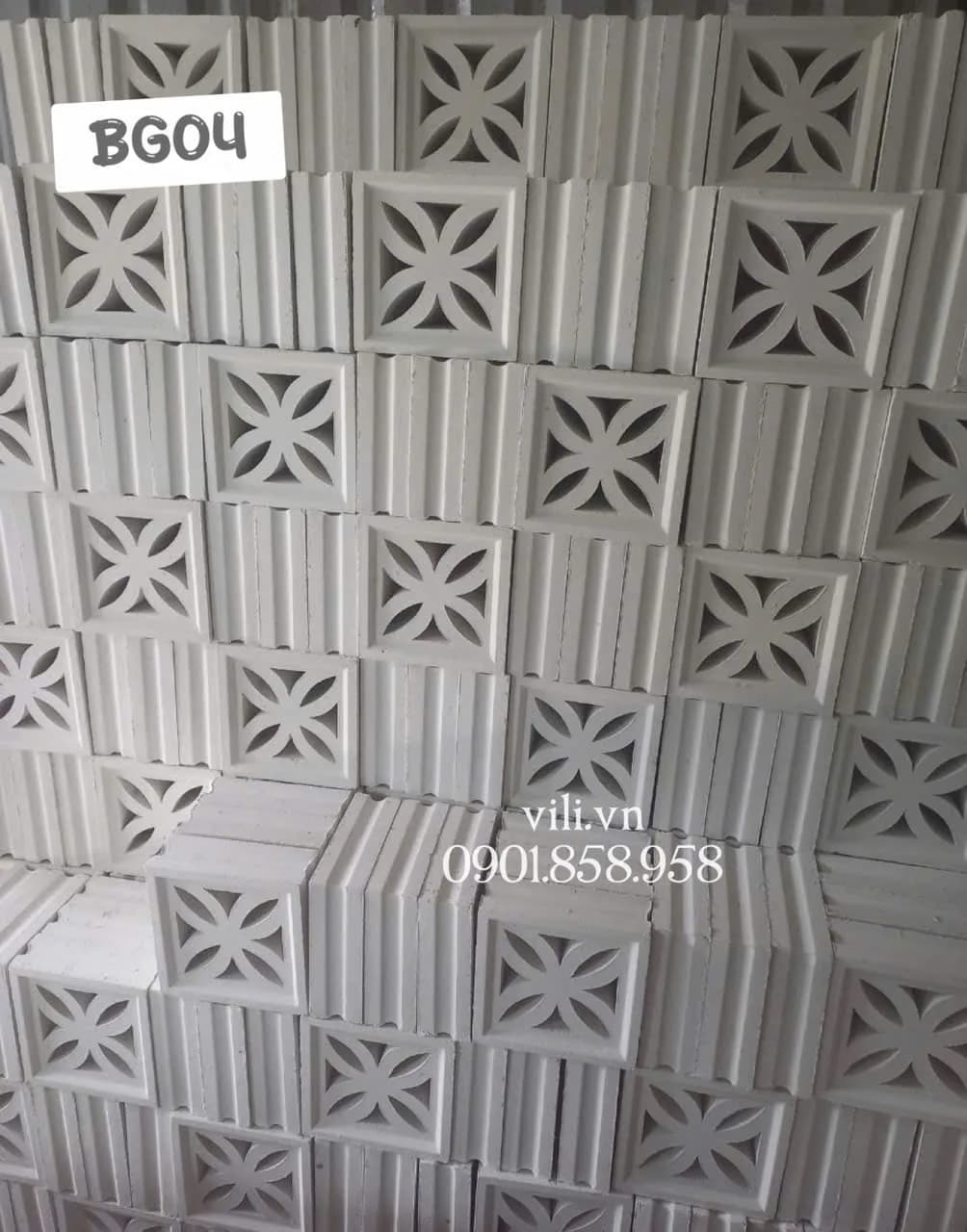 Gạch bông gió xi măng BG04 trắng