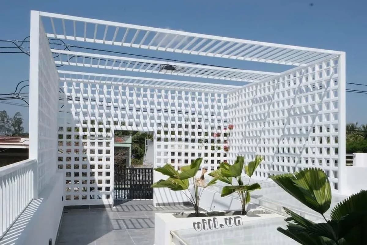 Gạch bông gió xi măng BG06 trắng