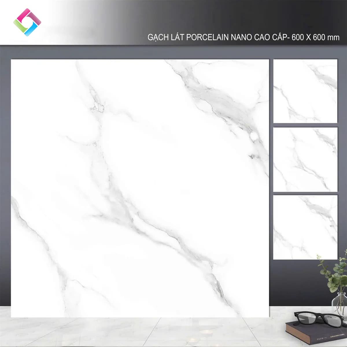 Gạch lát nền 60X60 CN66037 đá bóng