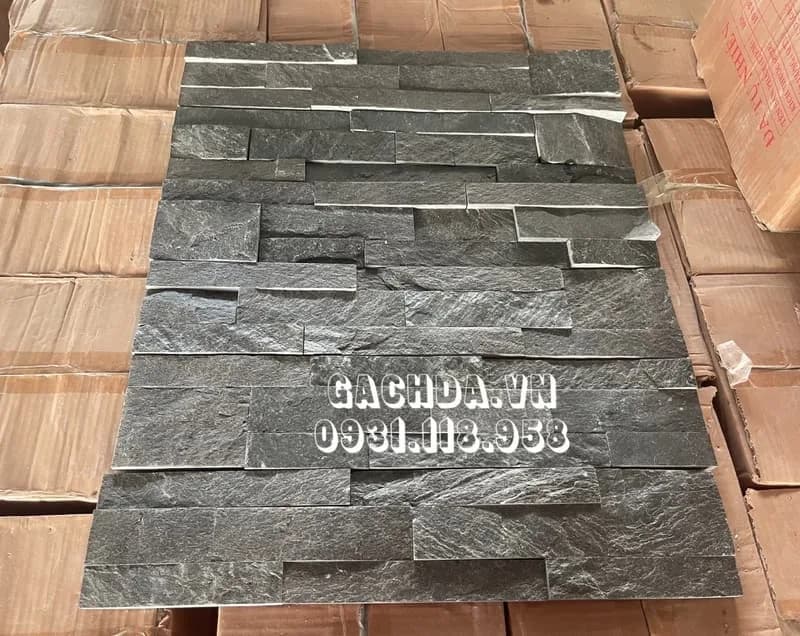 Đá ghép xanh đen 10×50 ốp trang trí