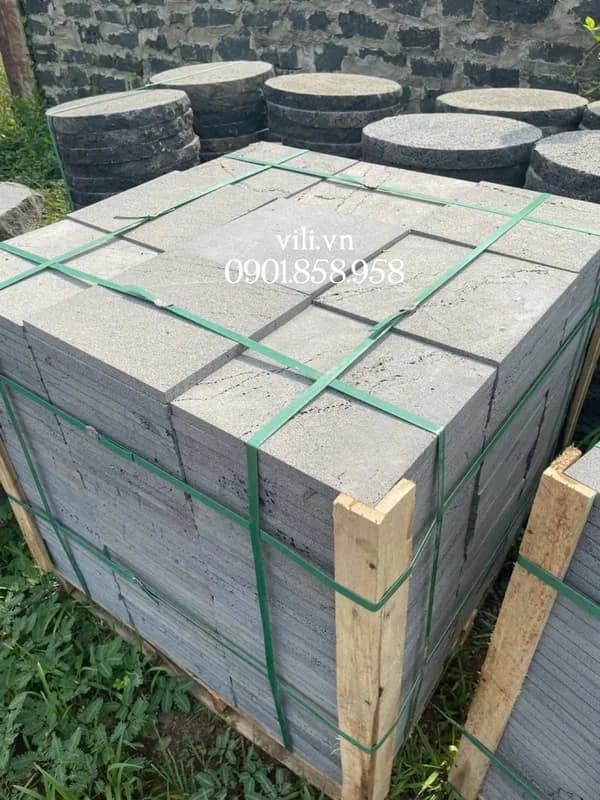 Đá tổ ong xám 30x30x2cm lát sân