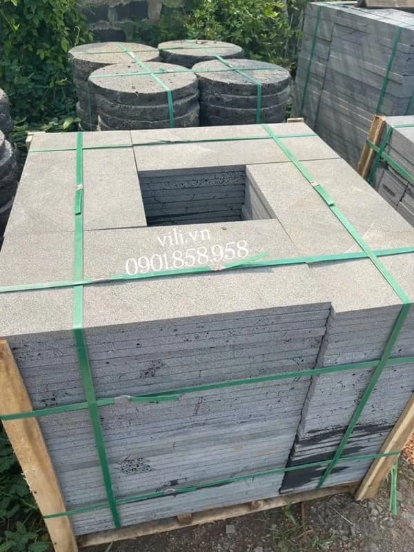 Đá tổ ong xám 30x60x2cm lát sân