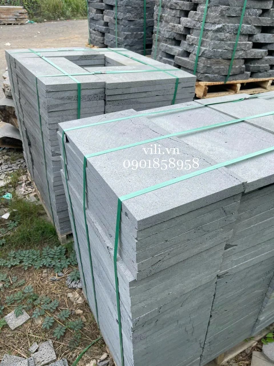 Đá lát sân tổ ong xám 30x60x3 cm