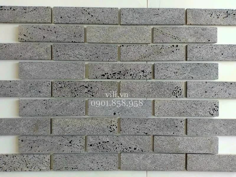Đá tổ ong xám 5x30 dày 1.2 cm ốp trang trí