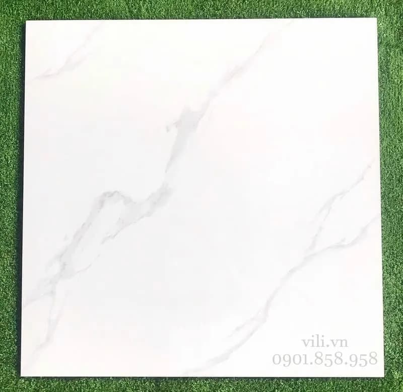 Gạch lát nền 60X60 Hoàn Mỹ 6352 đá bóng trắng vân mây