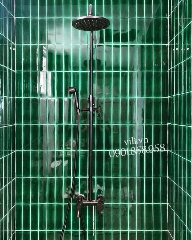 Gạch thẻ men rạn 6X20 cm VL60206C xanh lá đậm