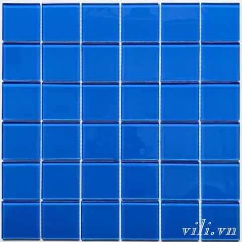 Gạch trang trí mosaic thủy tinh MH 4802 xanh dương