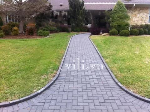 Gạch Vỉa Hè Terrazzo Chữ Nhật Xám