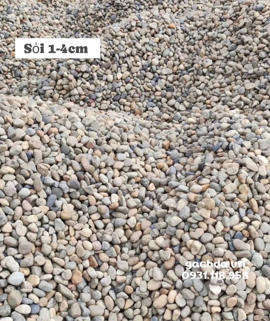 Sỏi tự nhiên 1-4cm trang trí sân vườn