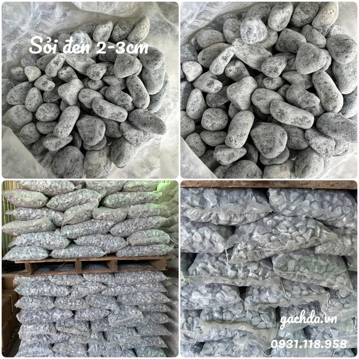 Sỏi đen trang trí sân vườn