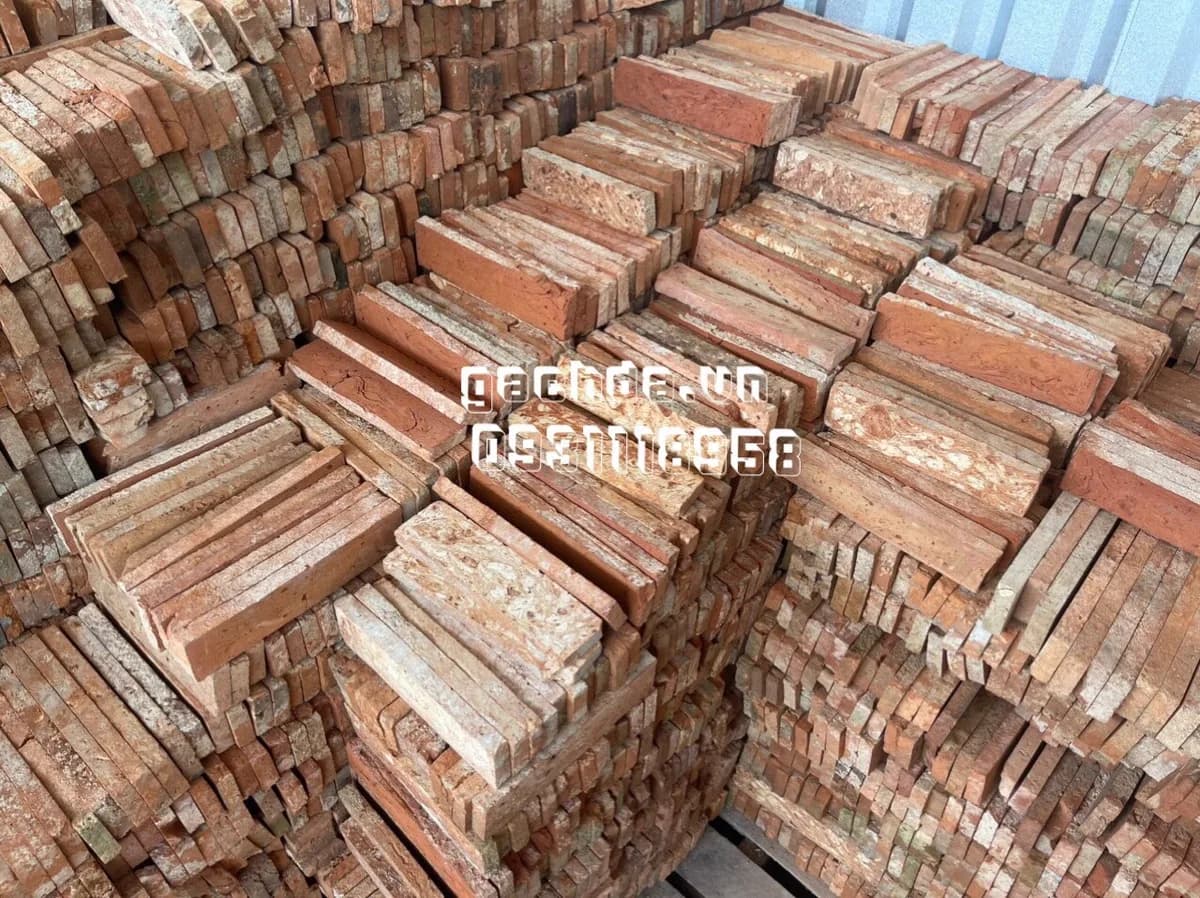 Gạch cổ ruột ốp tường 5x20-21 cm ốp trang trí - 2 mặt ruột