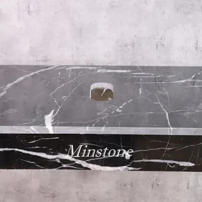 Bàn đá lavabo Minstone MM105 50x70 Đen Tia Chớp