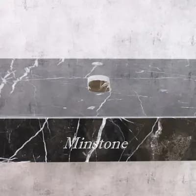 Bàn đá lavabo Minstone MM205 50x70 Đen Tia Chớp