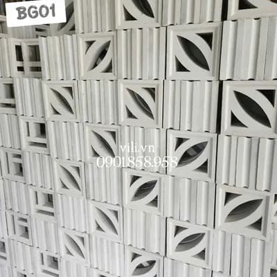 Gạch bông gió xi măng BG01 trắng