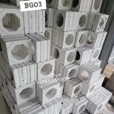 Gạch bông gió xi măng BG03 trắng