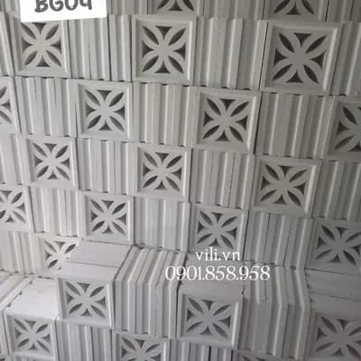 Gạch bông gió xi măng BG04 trắng