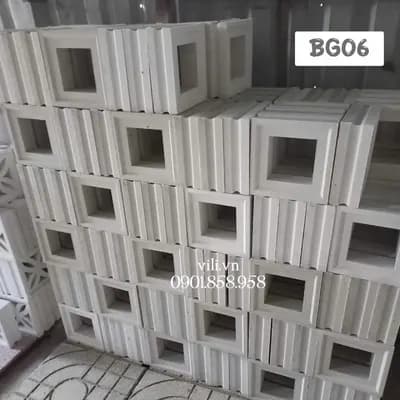 Gạch bông gió xi măng BG06 trắng