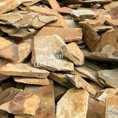 Đá rối vàng ánh kim ốp tường trang trí (Bao)