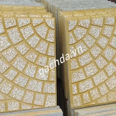 Gạch Lát Vỉa Hè 40x40 Terrazzo Cánh Quạt Vàng