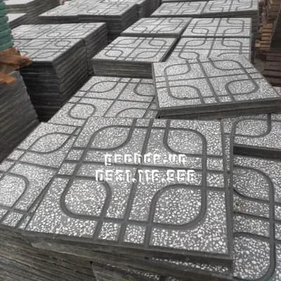 Gạch Lát Vỉa Hè 40x40 Terrazzo Mắt Phụng Xám
