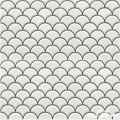 Gạch ốp tường trang trí 30x30 VL3019 vảy cá trắng