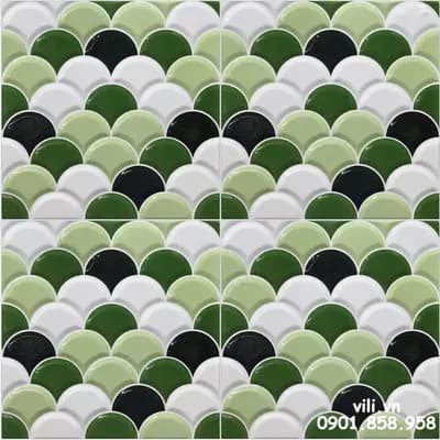 Gạch ốp tường trang trí 30x30 VL3026 vảy cá xanh lá