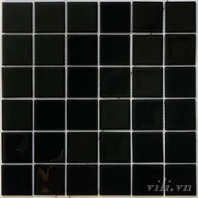 Gạch trang trí mosaic thủy tinh MH 4809 màu đen
