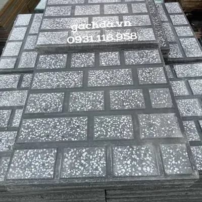 Gạch Vỉa Hè 40x40 Terrazzo Ca rô Xám