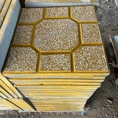 Gạch Vỉa Hè 40x40 Terrazzo Da Banh Vàng