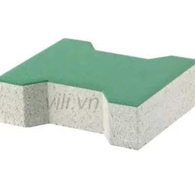 Gạch Vỉa Hè Terrazzo Chữ I Xanh