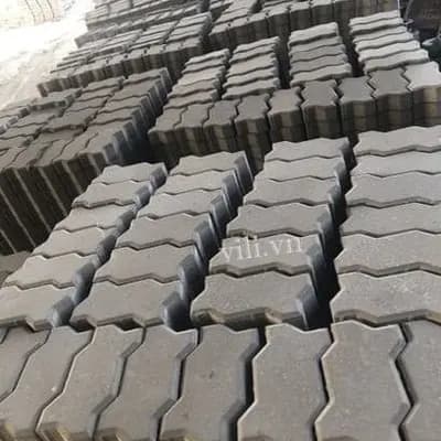 Gạch Vỉa Hè Terrazzo Con Sâu Xám Nhám