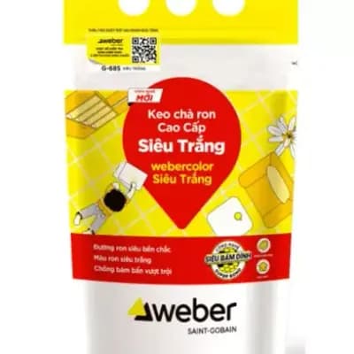 Keo chà ron Webercolor G68S siêu trắng - Dùng cho khu vực khô ráo