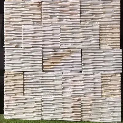 Đá răng lược vàng10x20 ốp tường trang trí