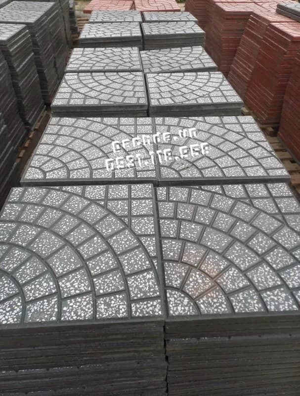 Gạch Lát Vỉa Hè 40x40 Terrazzo Cánh Quạt Xám