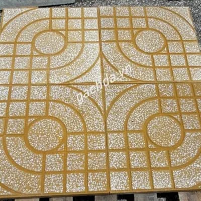 Gạch Lát Vỉa Hè 40x40 Terrazzo Mắt Nai Vàng