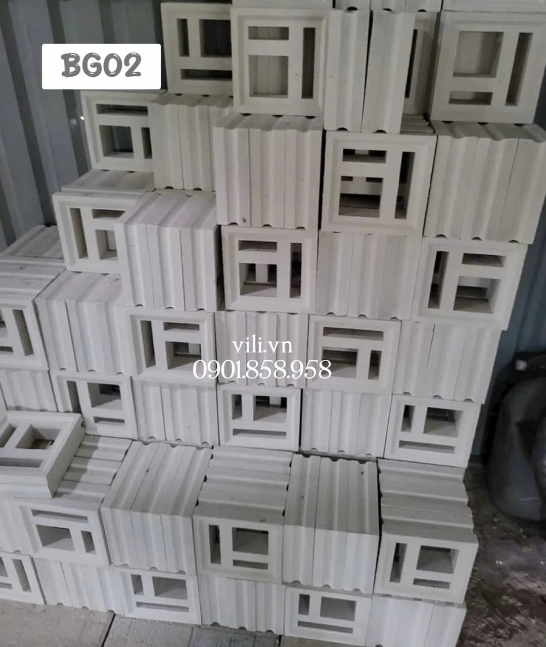 Gạch bông gió xi măng BG02 trắng