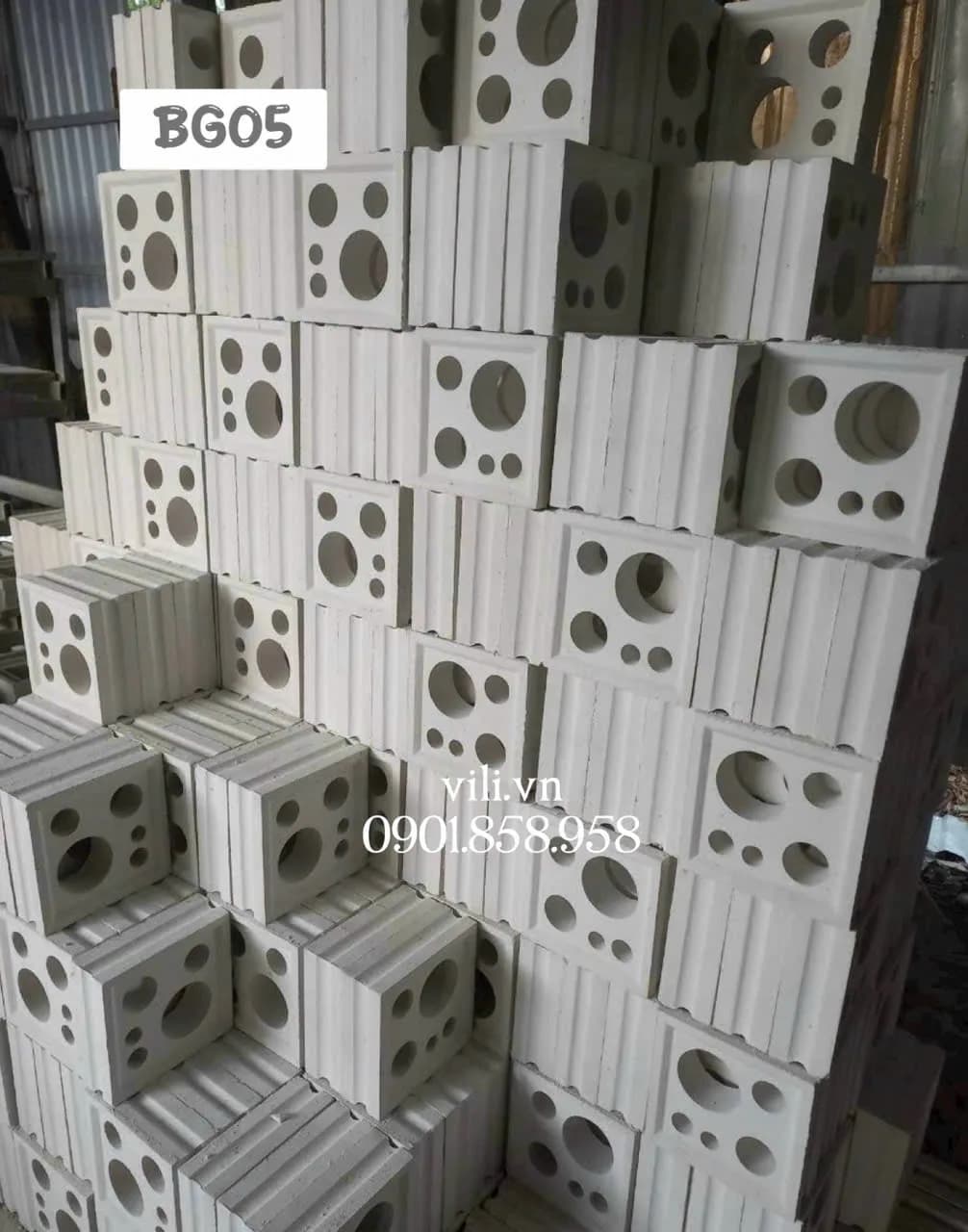 Gạch bông gió xi măng BG05 trắng