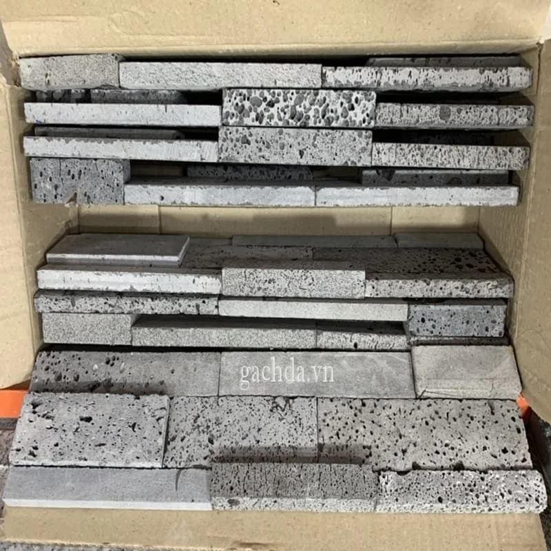 Đá ghép tổ ong xám 10x50 cm ốp trang trí