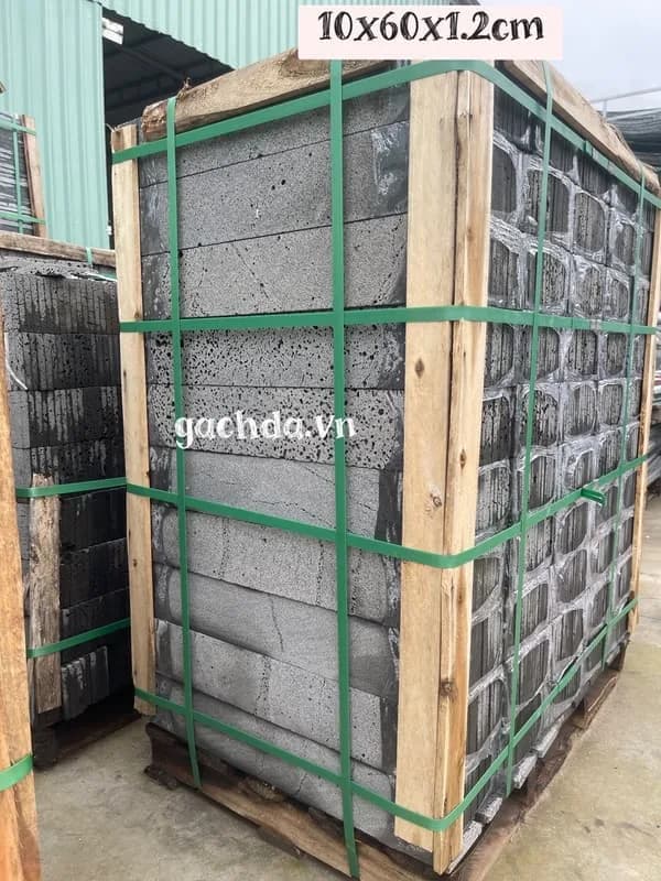 Đá tổ ong xám 10x60x1.2 cm ốp trang trí