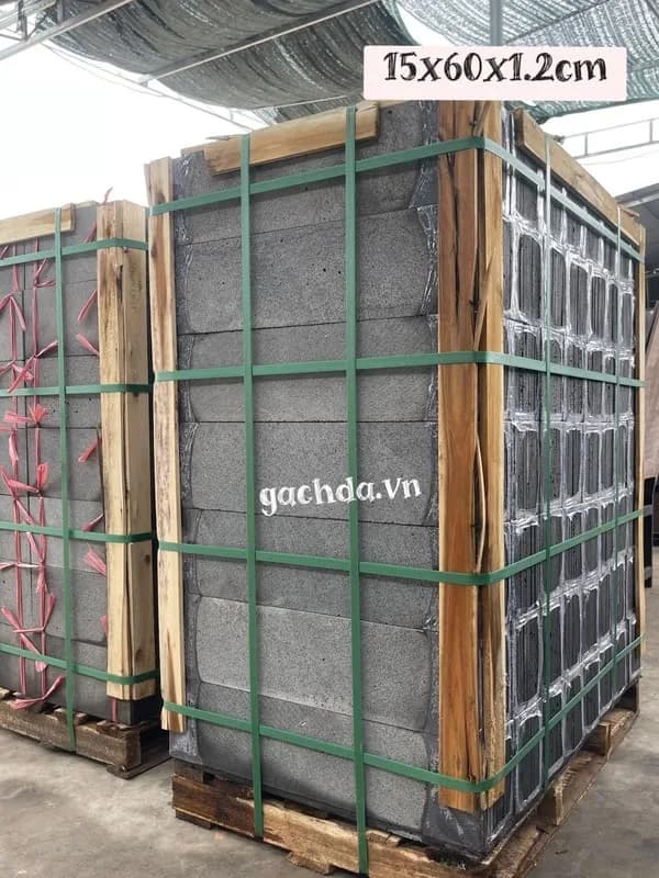 Đá tổ ong xám 15x60x1.2 cm ốp trang trí