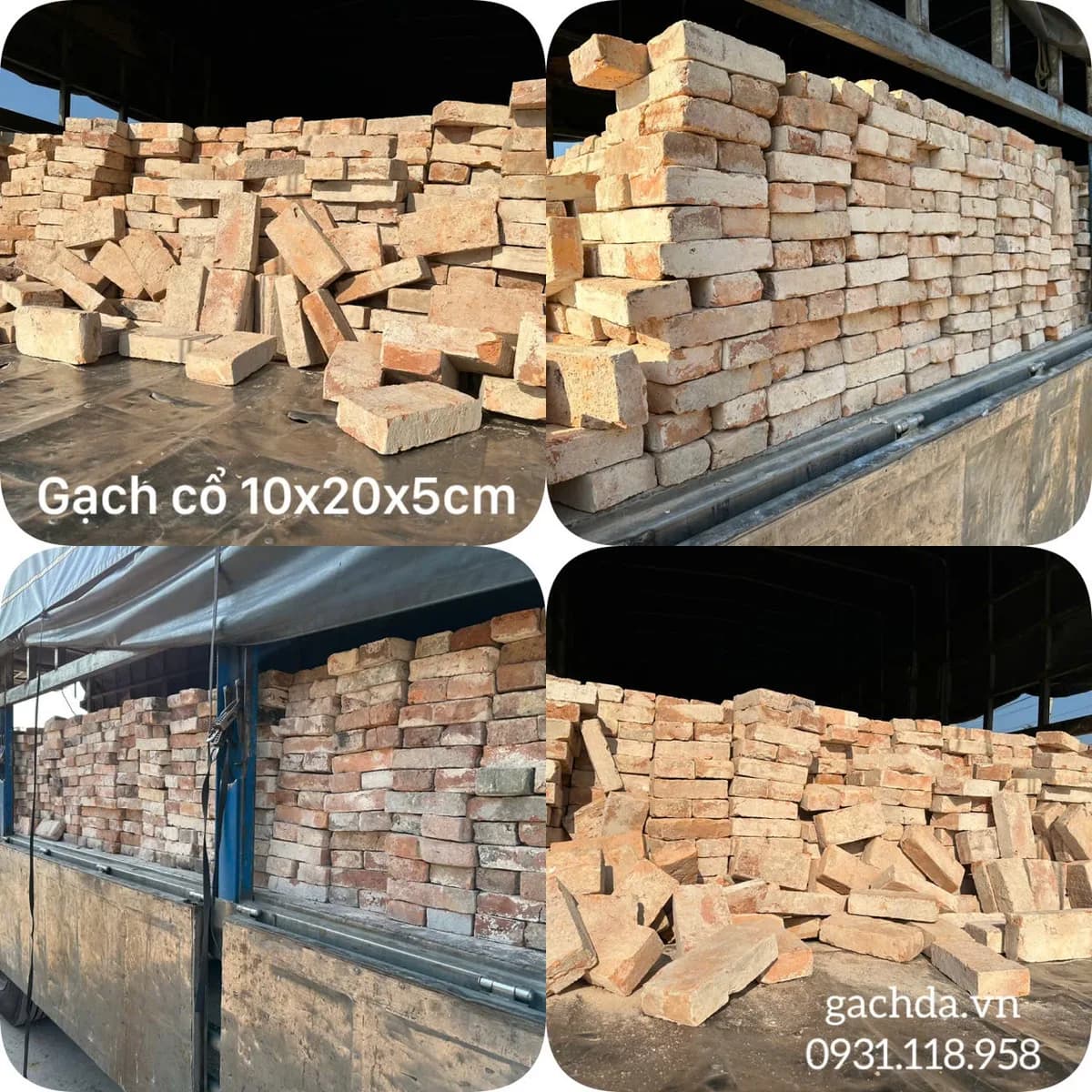 Gạch cổ nguyên viên 10x20cm ốp trang trí - cổ Pháp