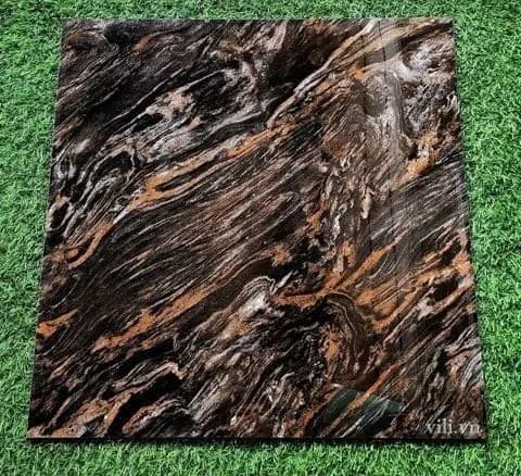 Gạch lát nền 60x60 CMC PTK68007 đá bóng đen vân cam