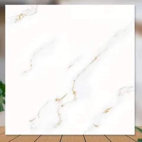 Gạch lát nền 80X80 Catalan 80046 đá bóng trắng vân vàng