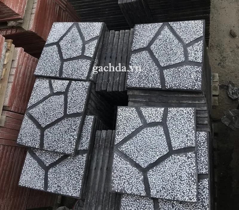 Gạch Lát Vỉa Hè 40x40 Terrazzo Giả Đá Xám