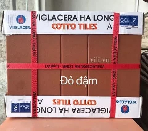Gạch thẻ ốp trang trí 6X24 Cotto Viglacera Hạ Long đỏ đậm