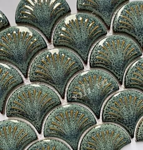 Gạch trang trí mosaic vảy cá vỏ sò gốm xứ MHF 18